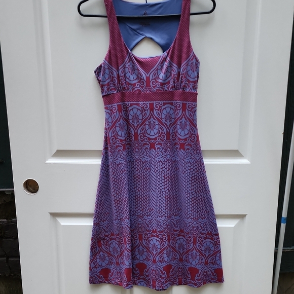 Prana Small Holly Pink Blue Dress Athletic Athleisure Sporty - Picture 2 of 12